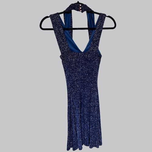 Betsy and Adam Vintage 90s Blue Sparkly Mini Dress, size 4