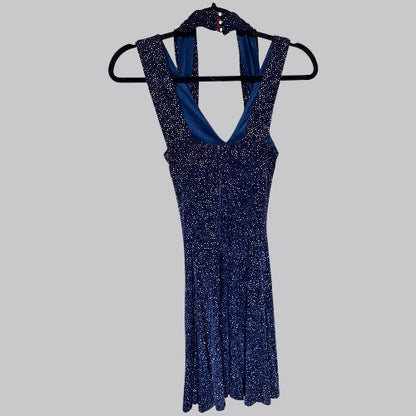 Betsy and Adam Vintage 90s Blue Sparkly Mini Dress, size 4