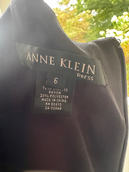Anne Klein Dress Black Halter Neck Midi Dress, Size 6