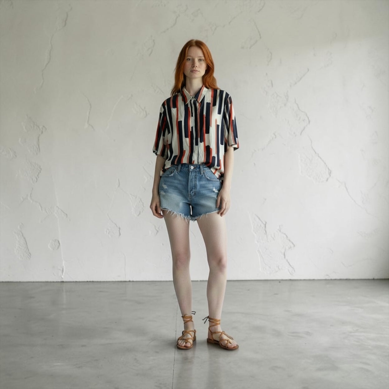 Cos Button Up Short Sleeve Top, Size 8