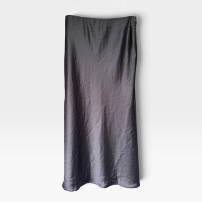 NWT BTFBM Black Satin Flowy Elastic-Waist Maxi Skirt, Size XL