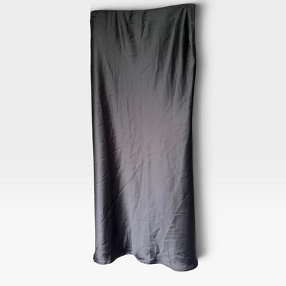NWT BTFBM Black Satin Flowy Elastic-Waist Maxi Skirt, Size XL