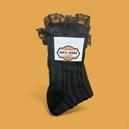 New Black or White Lace Ankle Socks from Dirty Work Vintage