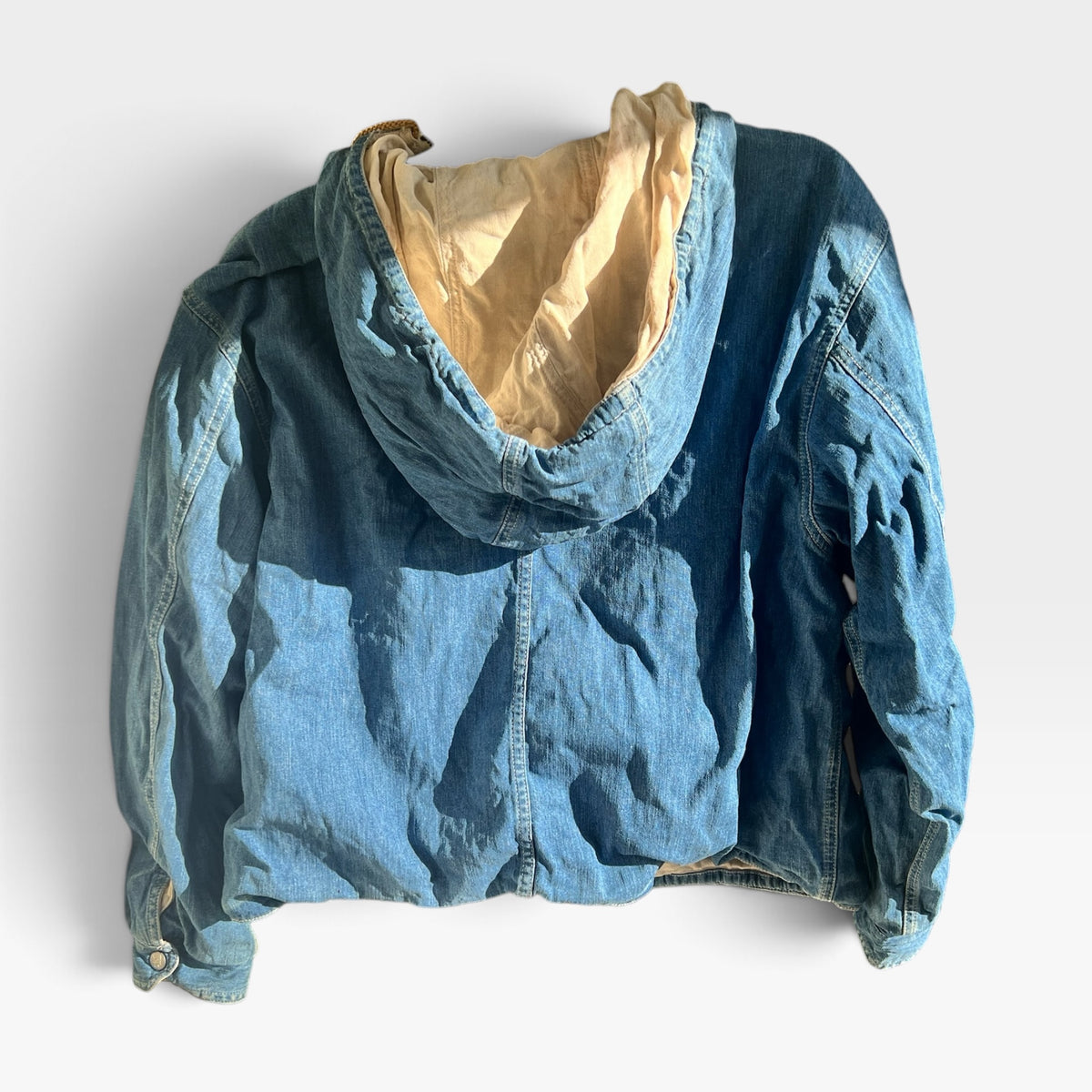 Calvin Klein Jeans Vintage 90s Light Wash Hooded Denim Utility Jacket, Lined, Size L