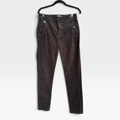 LOFT Made & Loved Black Corduroy Velveteen Sailor Skinny Pants - Size 28 / 6