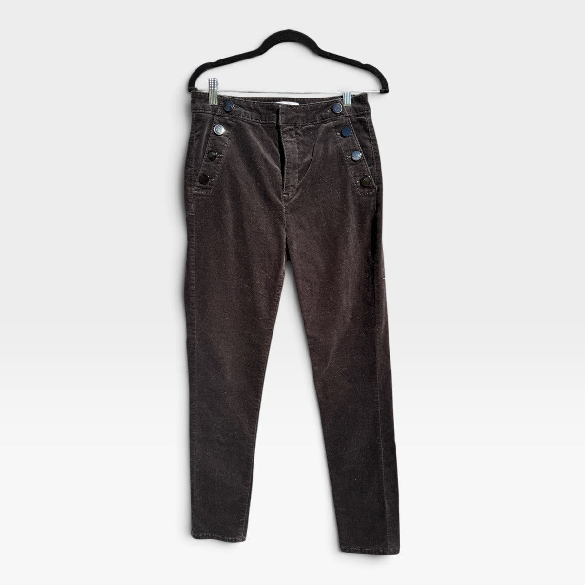 LOFT Made & Loved Black Corduroy Velveteen Sailor Skinny Pants - Size 28 / 6