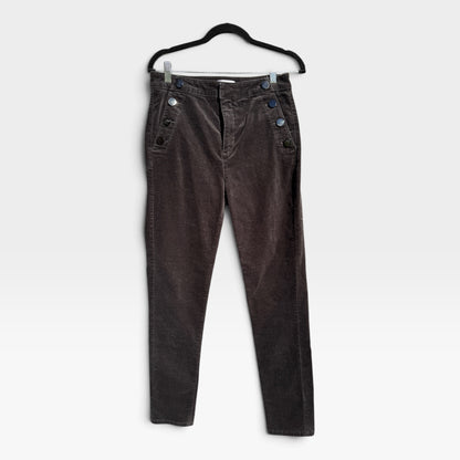 LOFT Made & Loved Black Corduroy Velveteen Sailor Skinny Pants - Size 28 / 6