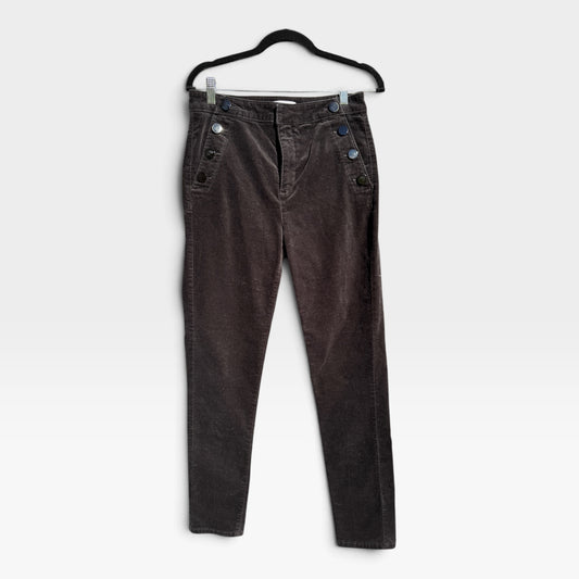 LOFT Made & Loved Black Corduroy Velveteen Sailor Skinny Pants - Size 28 / 6