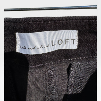 LOFT Made & Loved Black Corduroy Velveteen Sailor Skinny Pants - Size 28 / 6