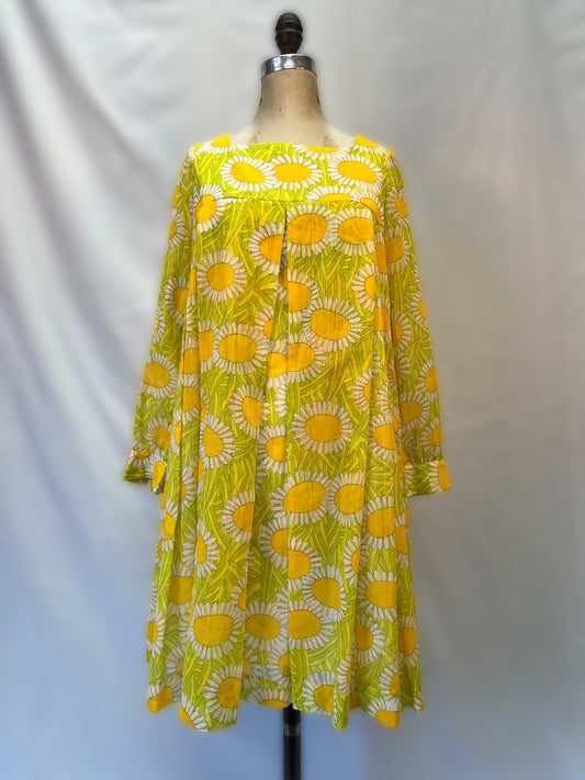 Yellow 60's Sunflower Dress