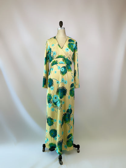 70's Floral Column Dress