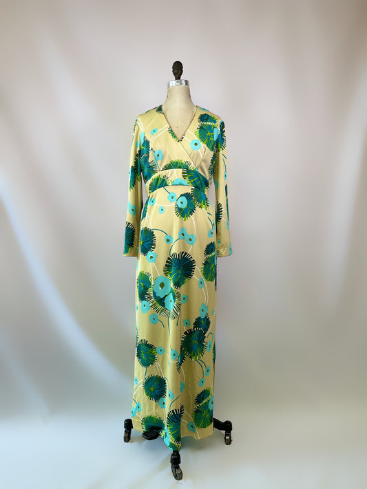 70's Floral Column Dress