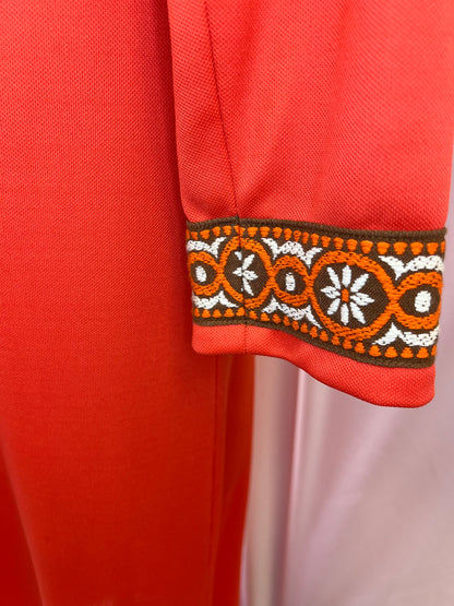 60's Coral-Colored Kaftan Dress