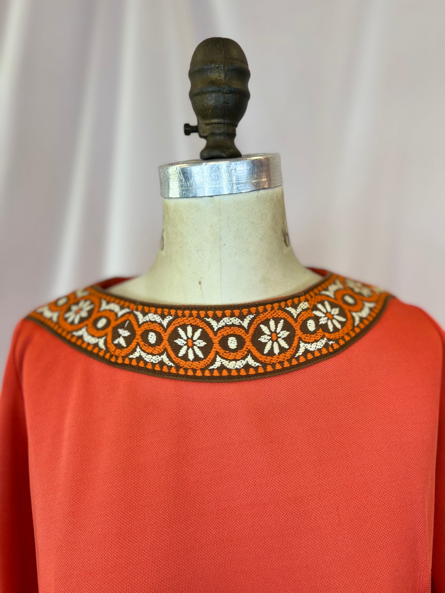 60's Coral-Colored Kaftan Dress