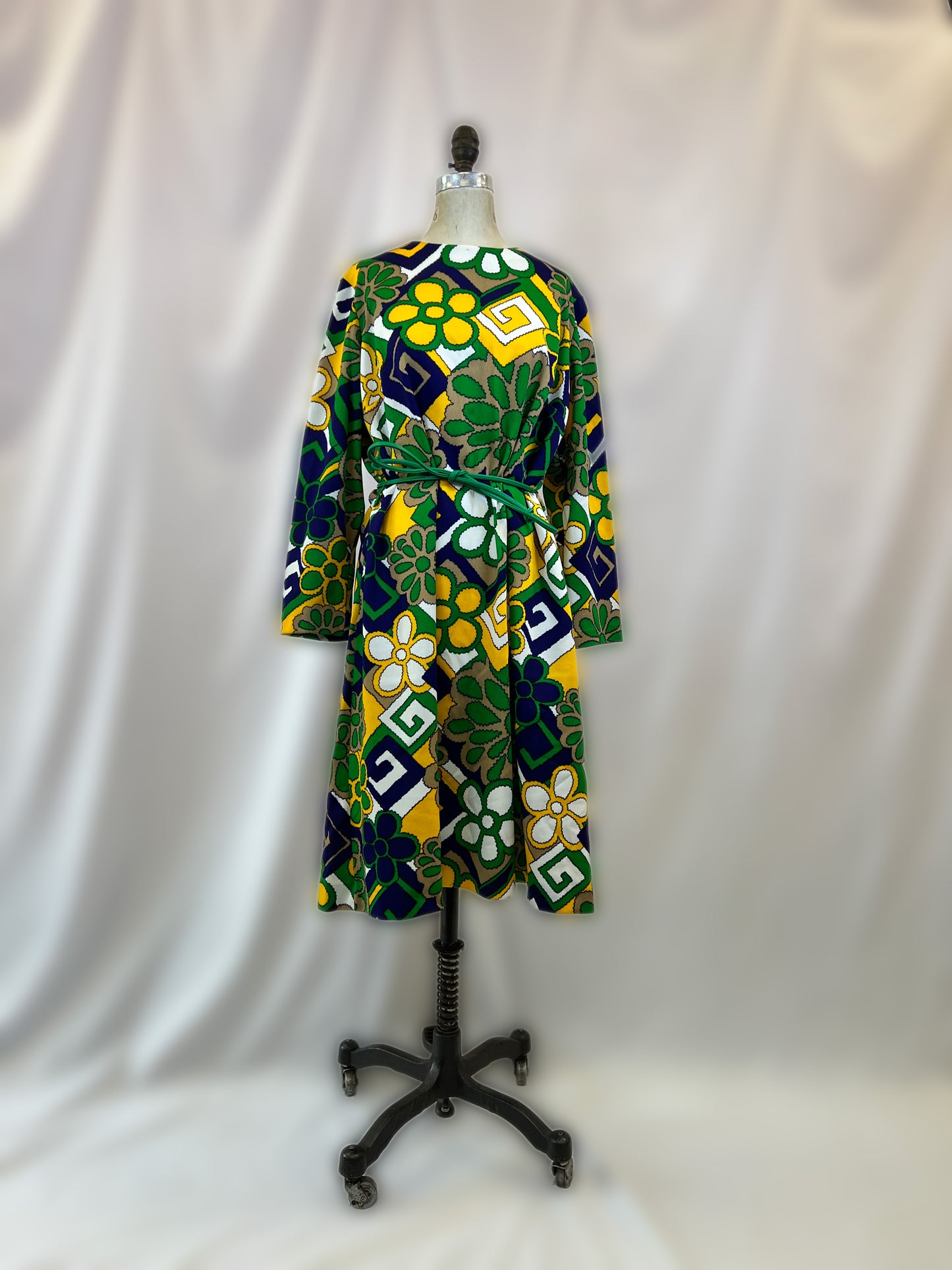 60's Abstract Print Dress