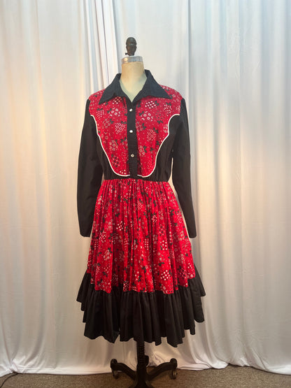 Incredible Strawberry Print Western Dress