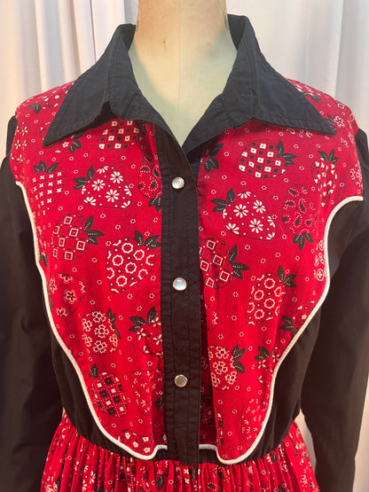 Incredible Strawberry Print Western Dress