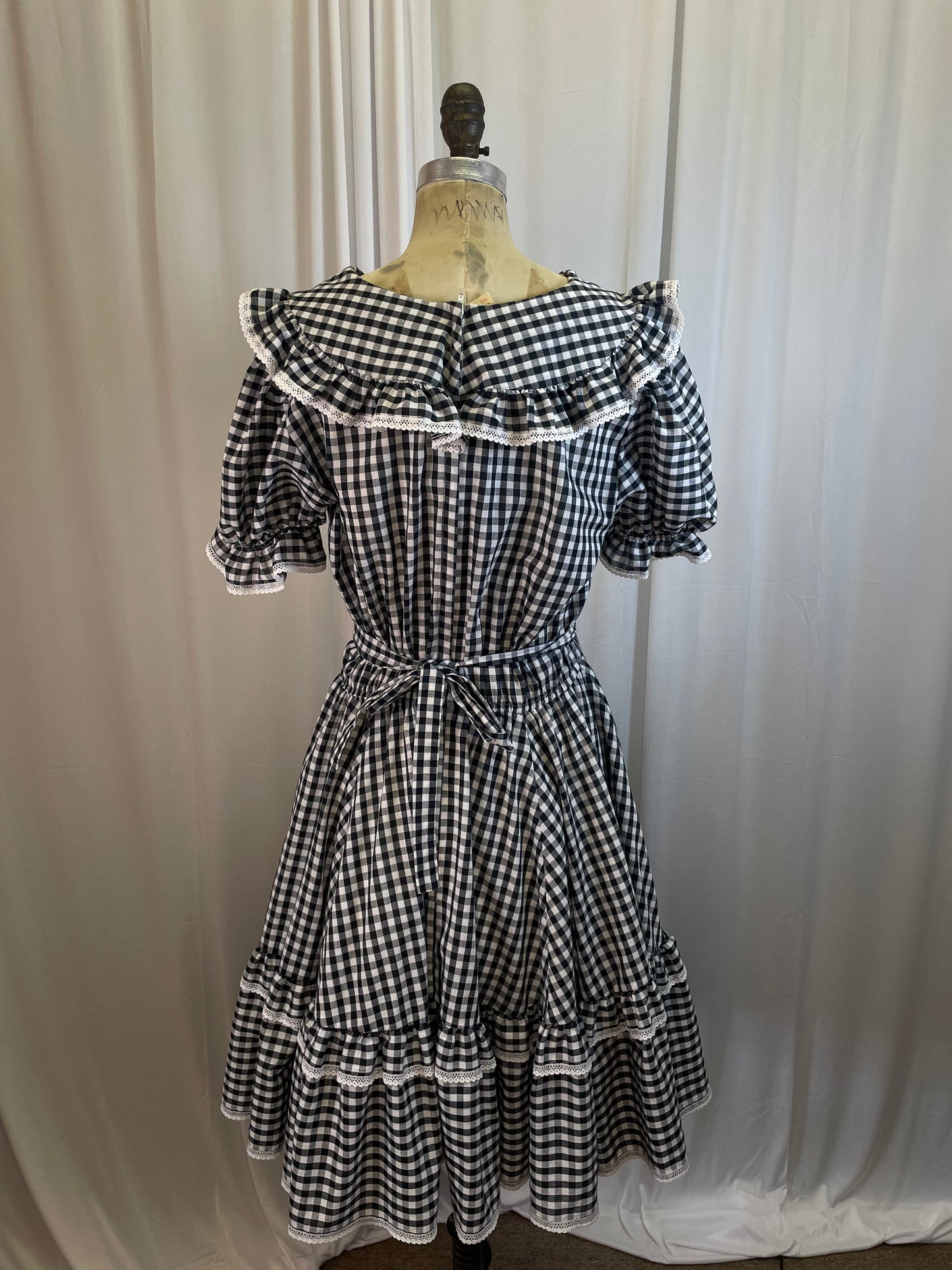 Vintage Checkered Square Dance Dress