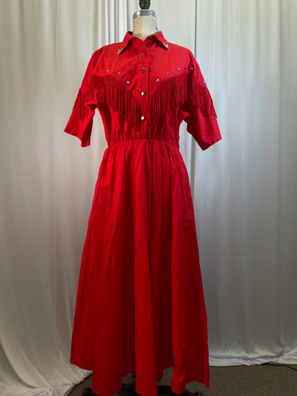 Vintage Red Western Dress