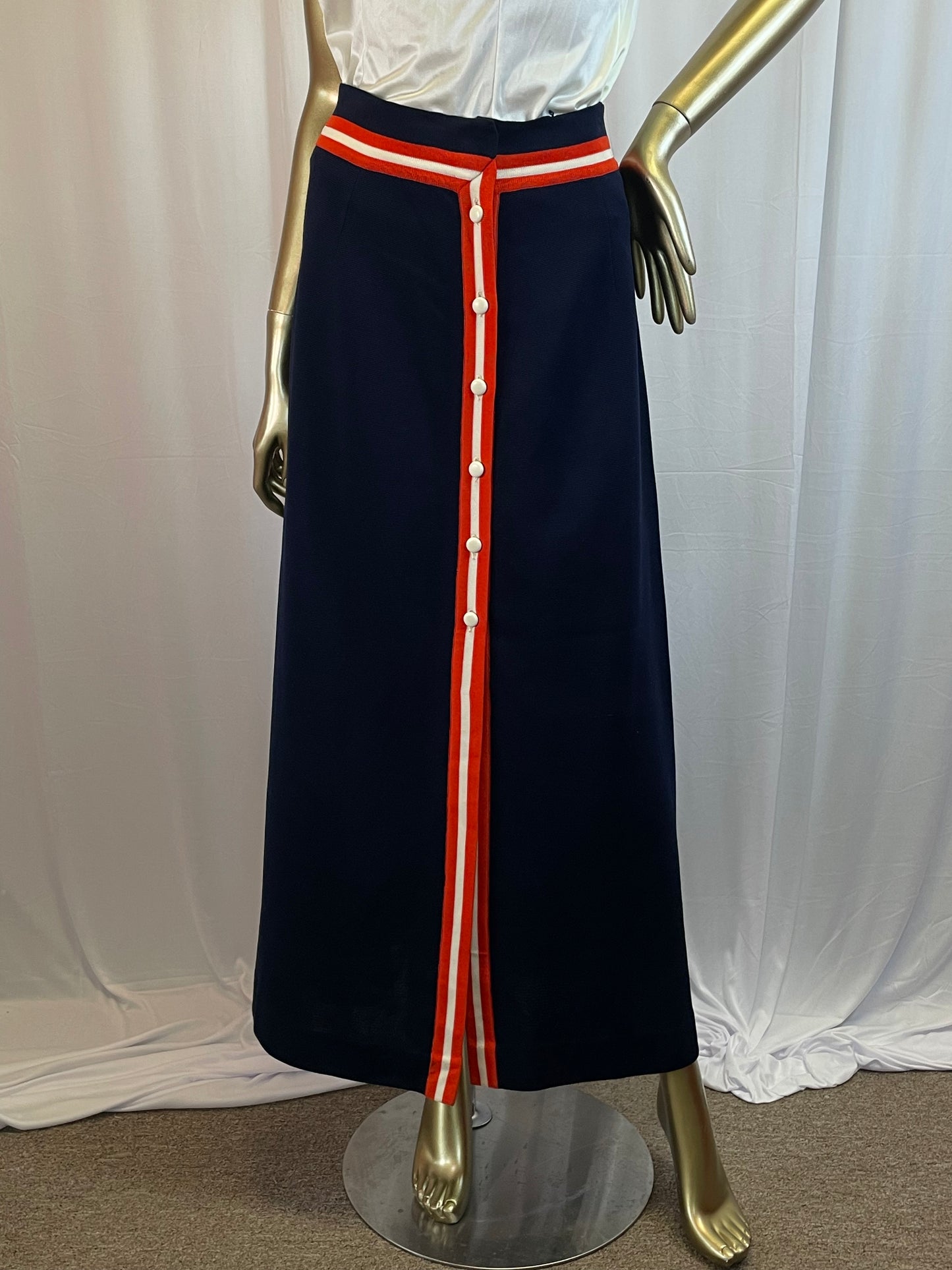 70s Button-Front Maxi Skirt