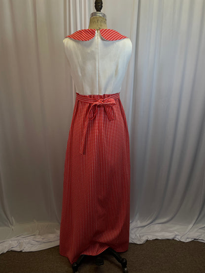 Vintage 60’s/70’s Red Gingham Maxi Dress