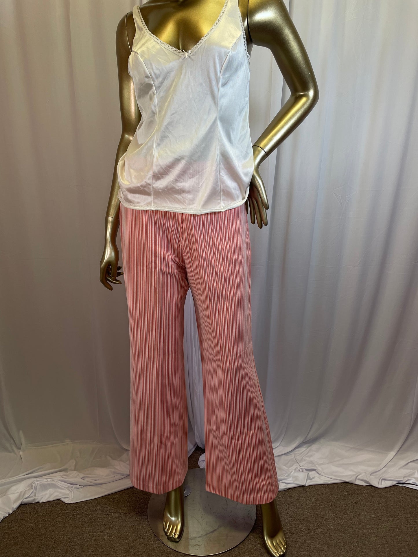 Vintage Orange/White Striped 70’s Pants