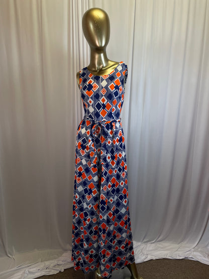 Vintage 60’s Mod Print Wide Leg Jumpsuit, size m