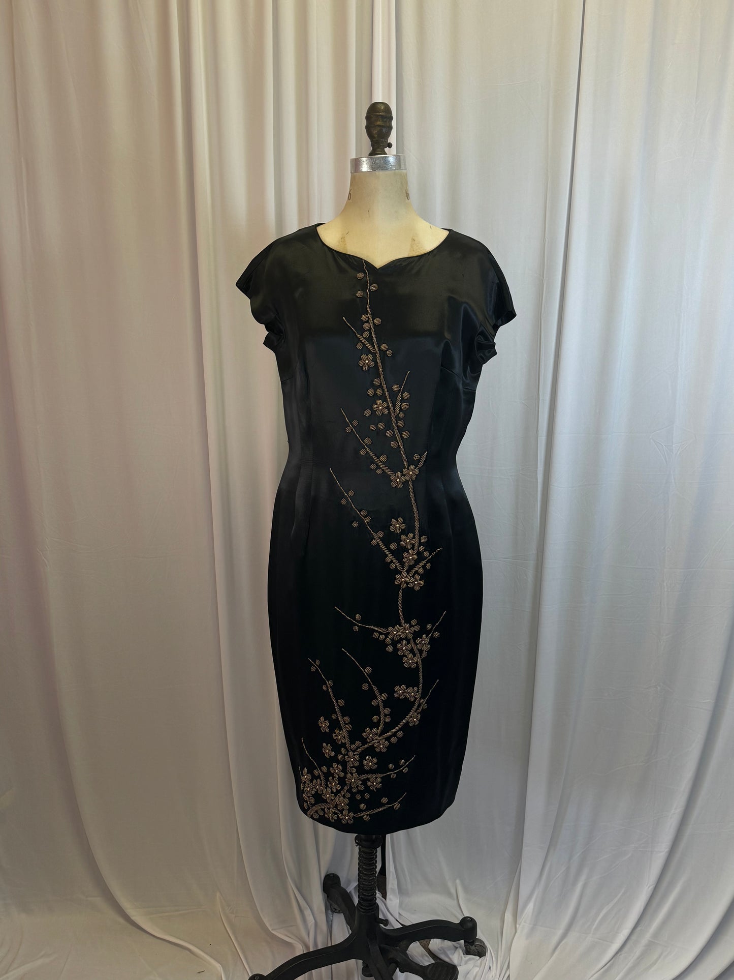 Vintage Black Silk Dress