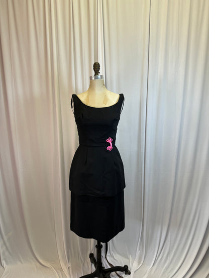 Black Vintage Peplum Dress