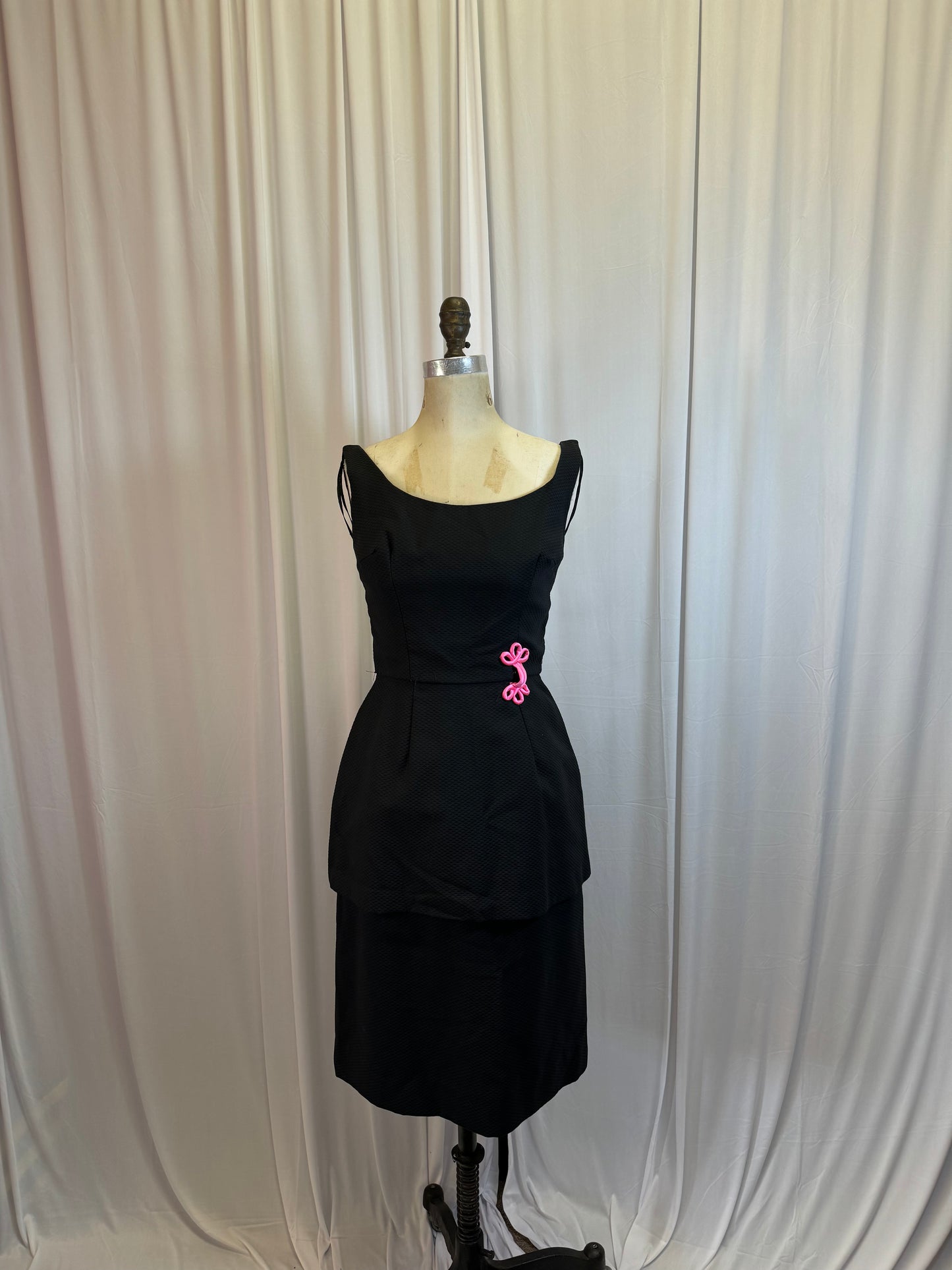 Black Vintage Peplum Dress