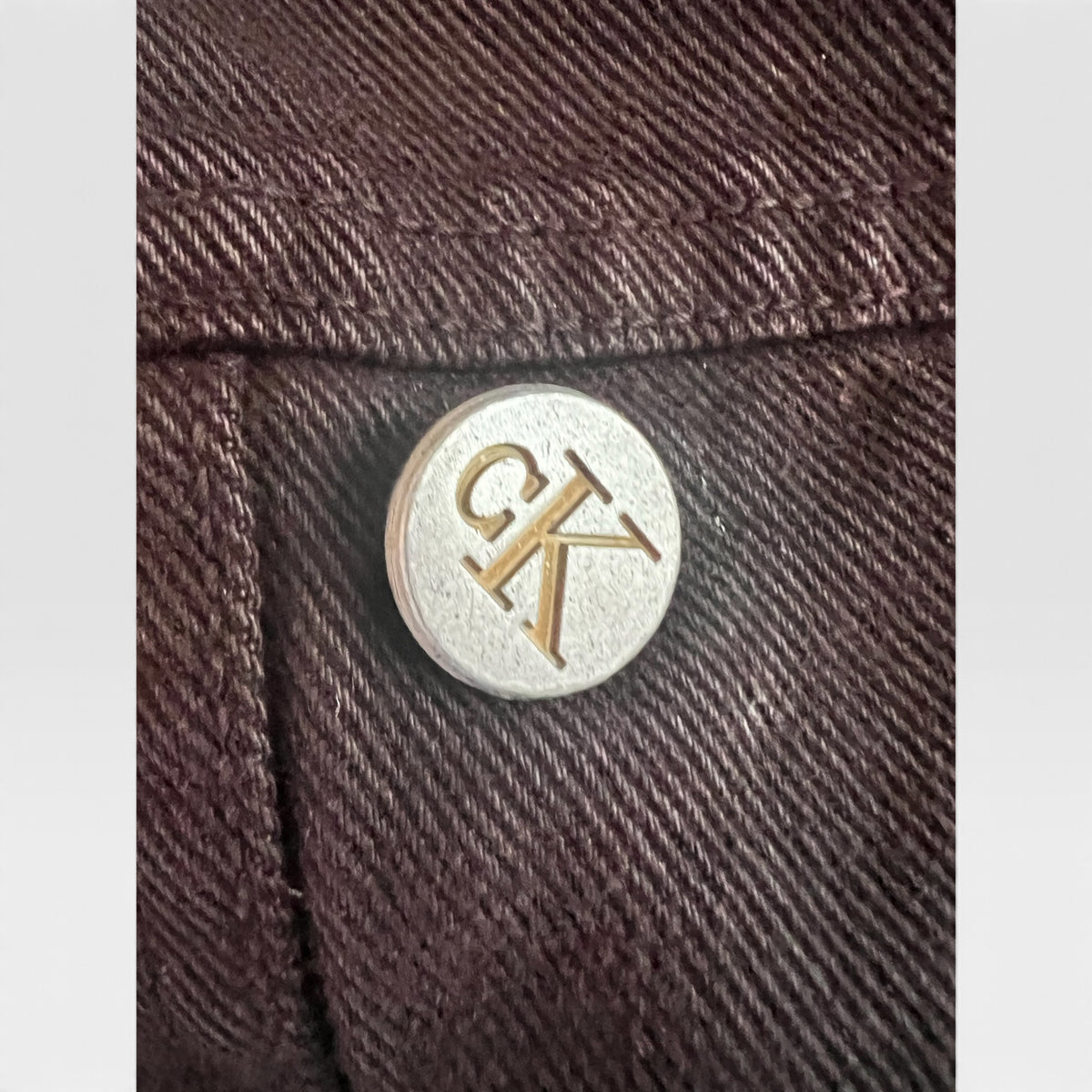 Rare Vintage 90s CK Jeans Black Cropped Military Style Calvin Klein Jean Jacket, M