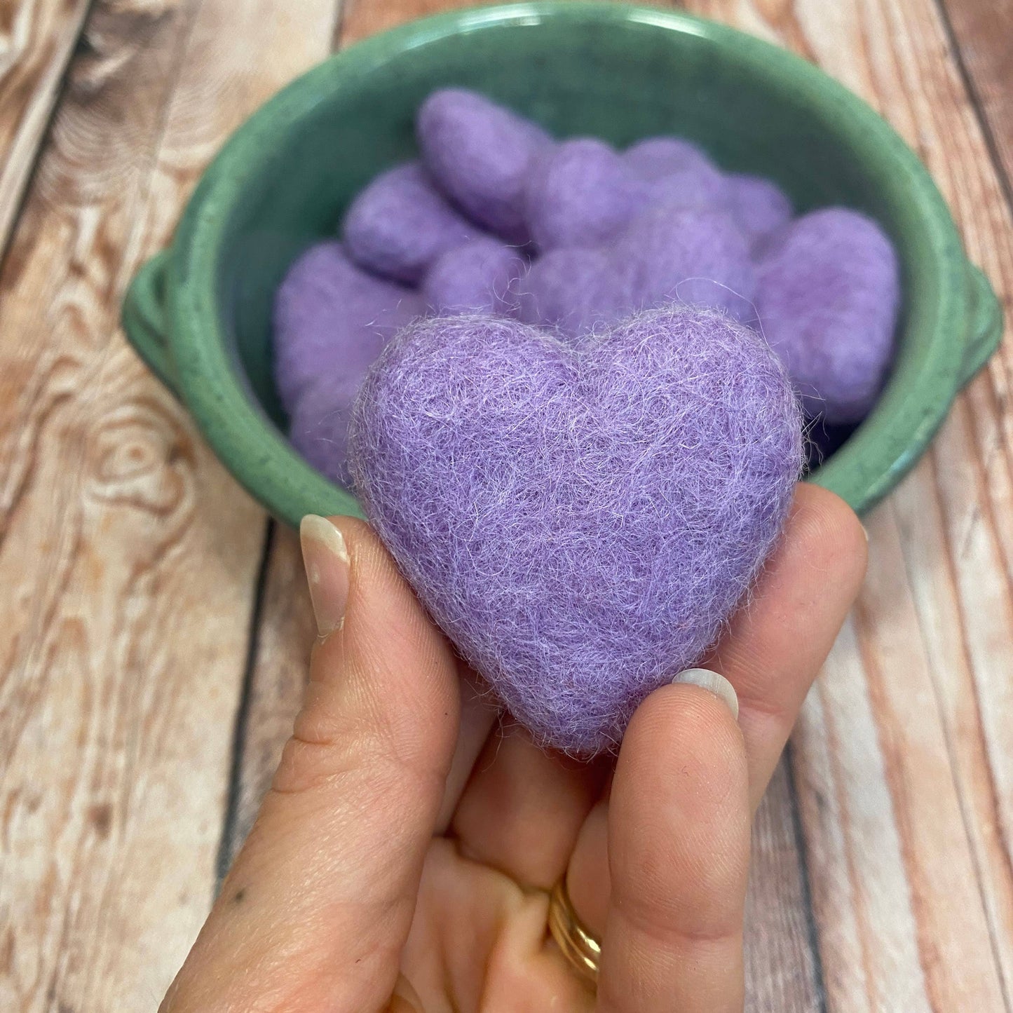 Felt Hearts Loose Lavender