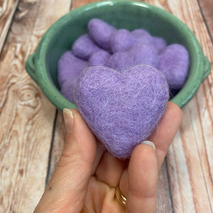 Felt Hearts Loose Lavender