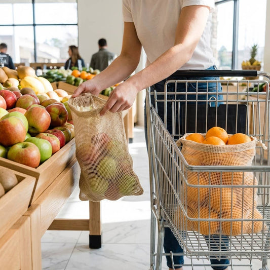 2 Pack Organic Cotton Mesh Produce Bags | Farmer’s Market | Zero Waste