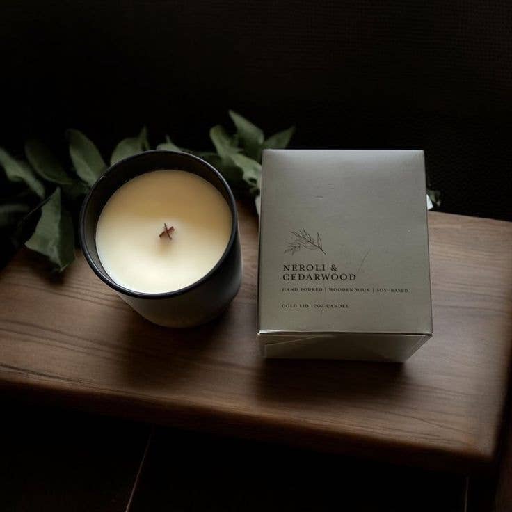 Neroli & Cedarwood l Gold Lid Candle & Boutique Box