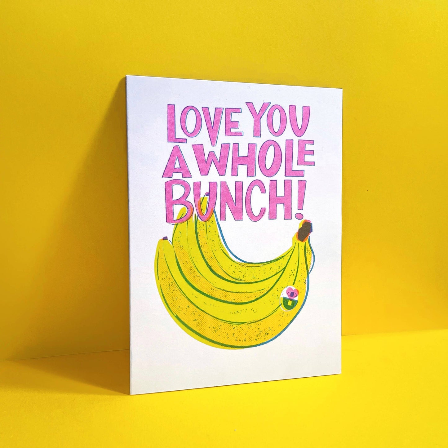 Banana Bunch - Love Risograph Greeting Card