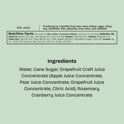 Grapefruit & Rosemary Cocktail and Mocktail Mixer, 16 fl oz