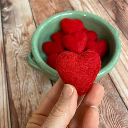 Felt Hearts Loose Red