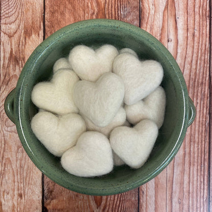 Felt Hearts Loose Cream