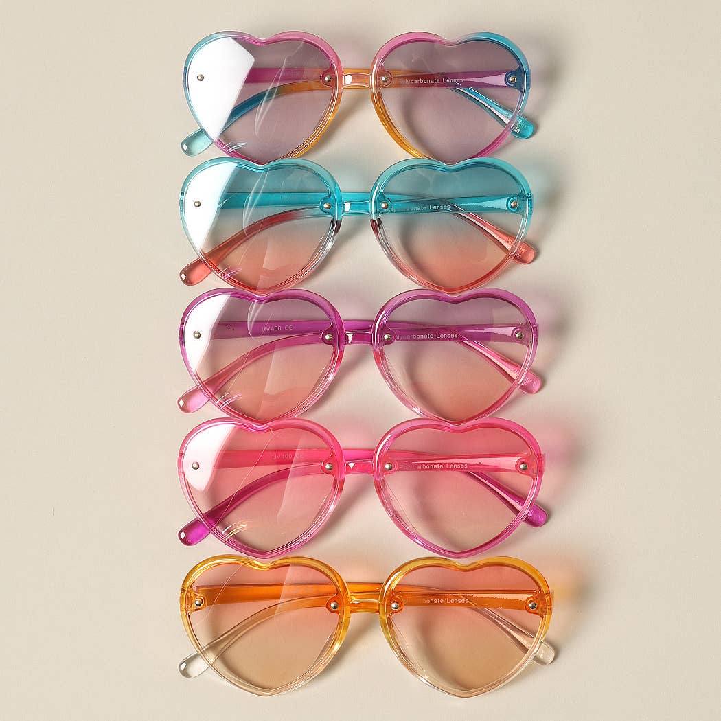 Kid's Heart Shaped Gradient Sunglasses