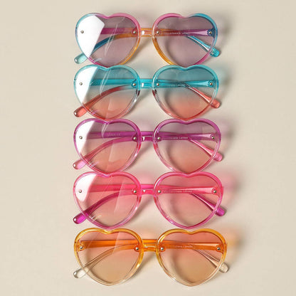 Kid's Heart Shaped Gradient Sunglasses