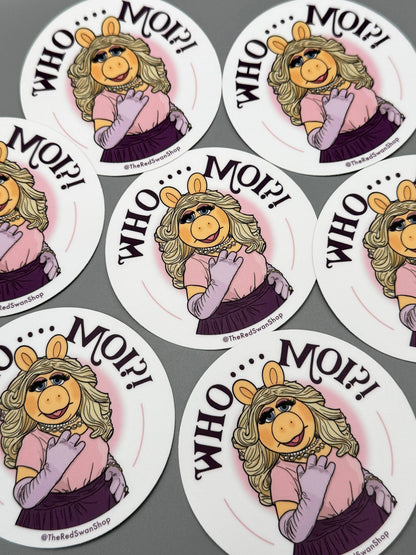 Miss Piggy, The Muppets - Sticker, Vinyl Decal - Who, Moi?! - Gift