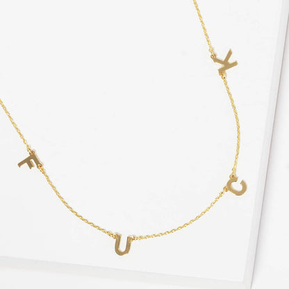 Gold-Dipped F-U Fashion Necklace