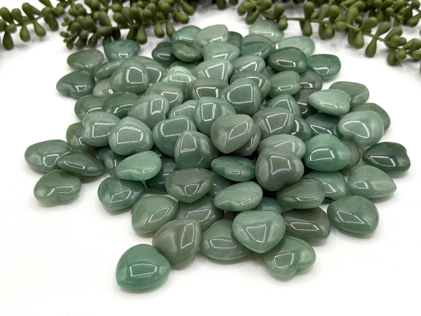 Green Aventurine Mini Hearts for Luck/New Opportunities (+ Dirty Witch pouch)