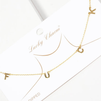 Gold-Dipped F-U Fashion Necklace