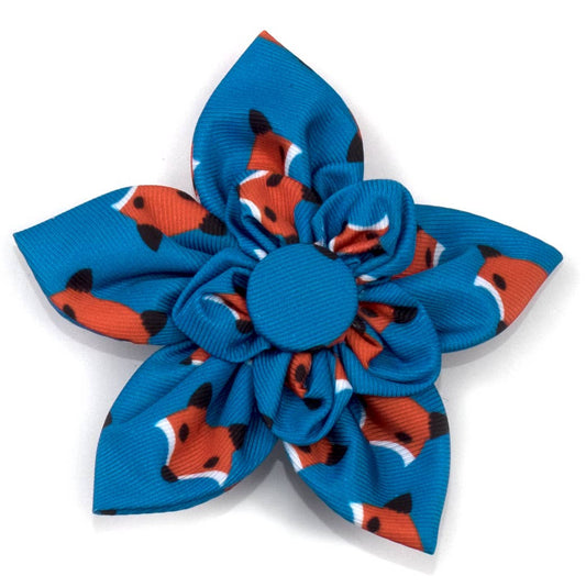 Dog Collar Flower / Bow | Foxy Print | Collar Attachment for Dogs (& Cats!)