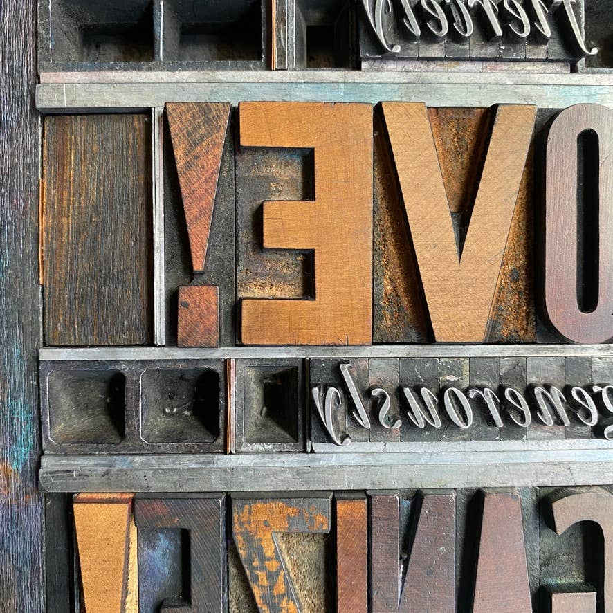Letterpress print: Fight! Love! Organize!
