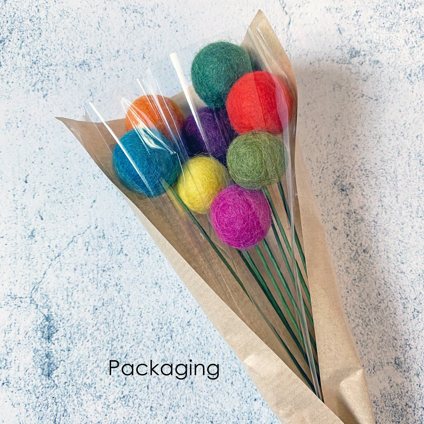 Set of 6 Felt Heart Ball Bouquet Passion for Purple