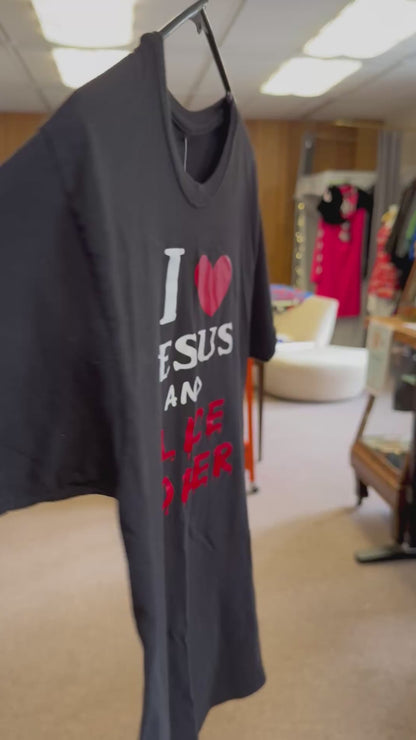 I Love Jesus and Alice Cooper vintage t-shirt size Medium