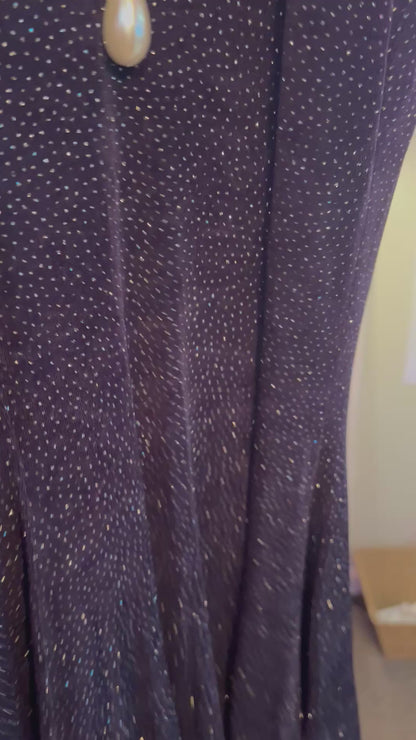 Betsy and Adam Vintage 90s Blue Sparkly Mini Dress, size 4